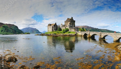 panoramic of eilean donan castle highlands scotland