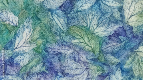 Abstract background with unusual leaves superimposed on each other.