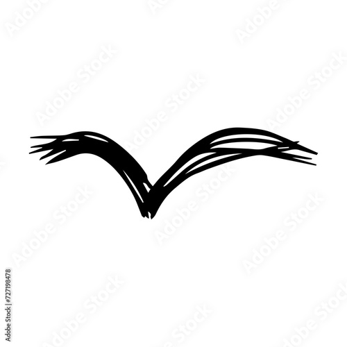 Scribble brush stroke element, abstract charcoal curly line illustration for background design 