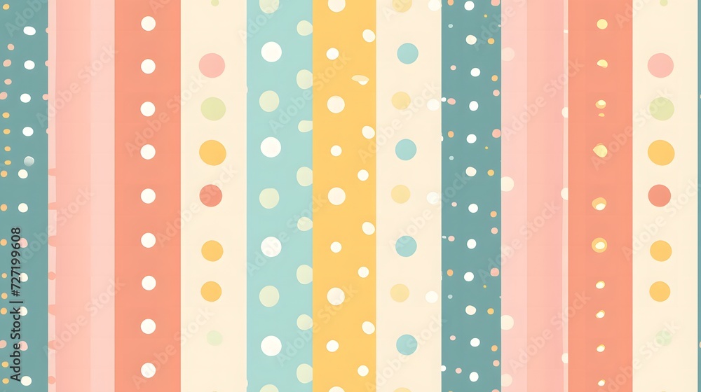 pastels digital paper with playful polka dots and stripes