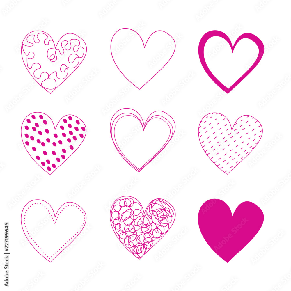 Pink and White  set of hearts