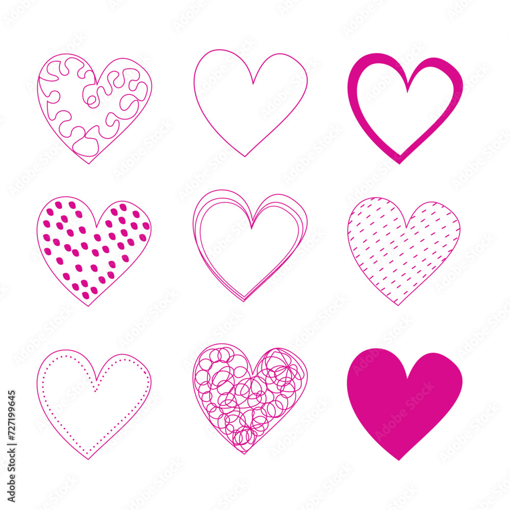 Pink and White set of hearts Pink and White set of hearts