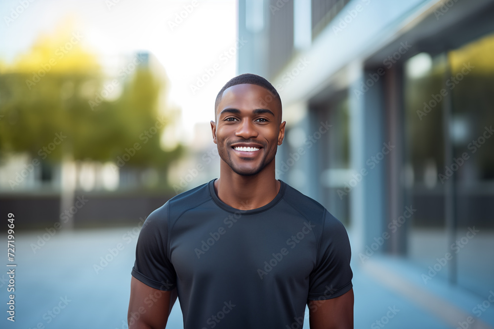 Young African American man in sportswear