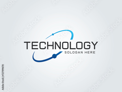 Technology text Logo design vector template