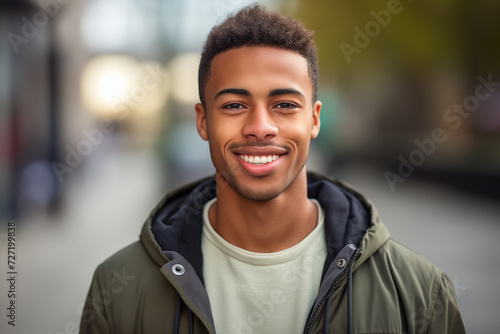 Young African American man at outdoors