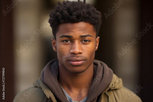 Young African American man at outdoors