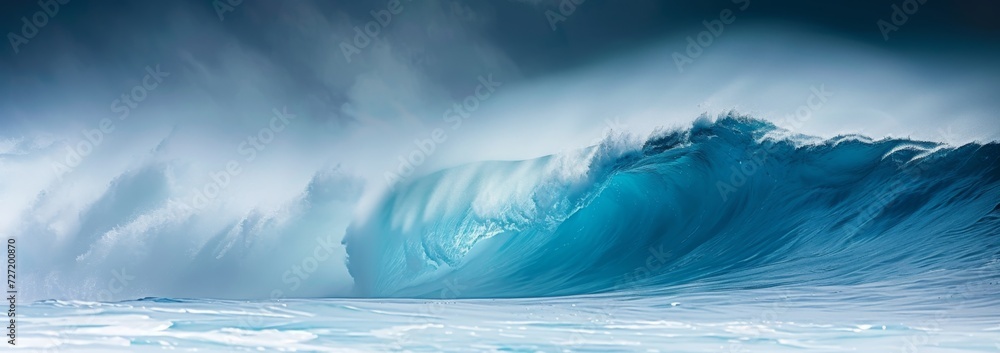 large blue waves crashing in the style of selective focu large blue waves crashing in the style of selective focu