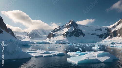 Icy Coastal Beauty: Seascapes in the Antarctic Seas