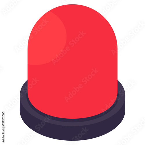 Revolving red light icon, vector design of siren