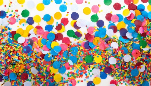 multicolored confetti on white