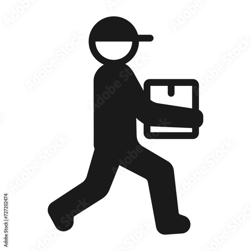 delivery man glyph icon isolated on white background. delivery man vector icon for web, mobile and ui design