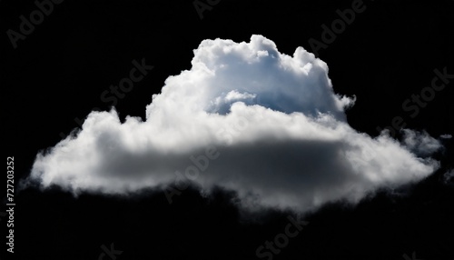 beautiful single white cloud over black background
