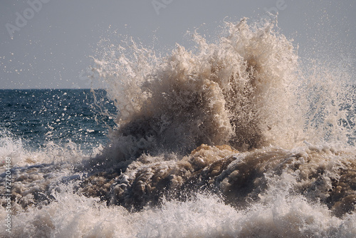 wave breaking on the beach