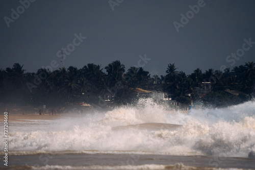 wave breaking on the beach