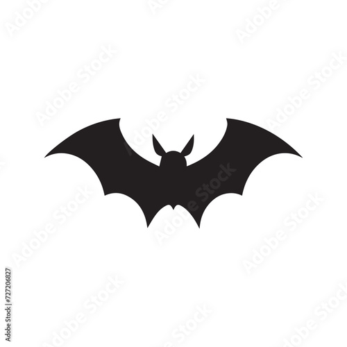halloween bat icon silhouette. 