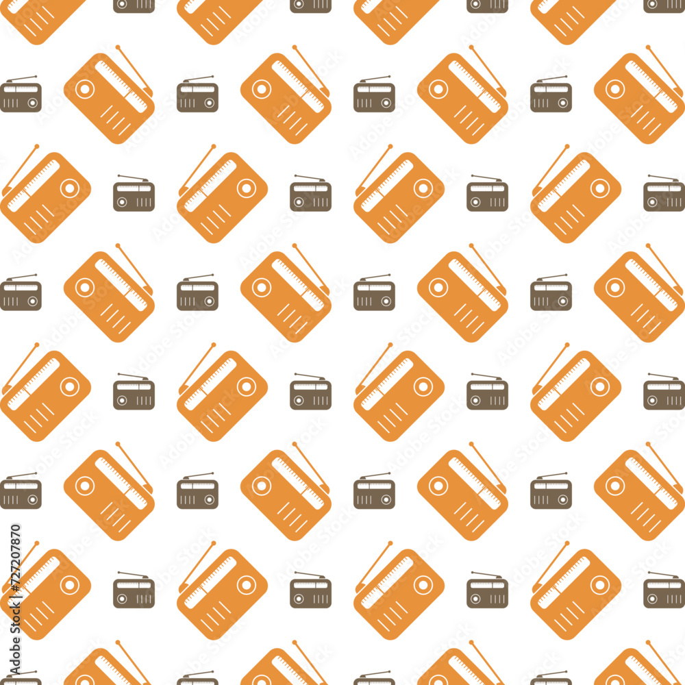 Radio fabric wallpaper repeating trendy pattern vector illustration background