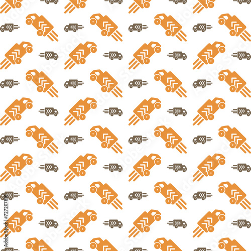 Delivery Truck fabric wallpaper repeating trendy pattern vector illustration background