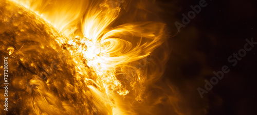 solar flare, and magnetic storms, Solar prominence, Plasma flash on the surface of a star, Influence of the sun's surface on the earth's magnetosphere