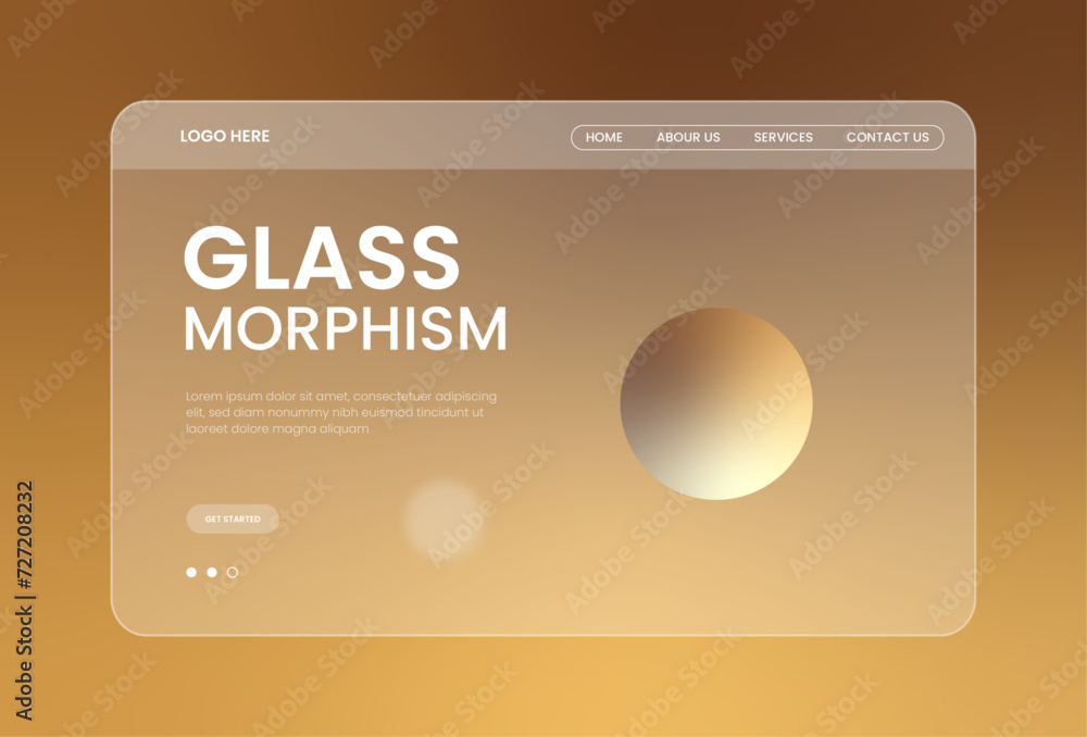 Naklejka premium Vector realistic glass morphism effect background