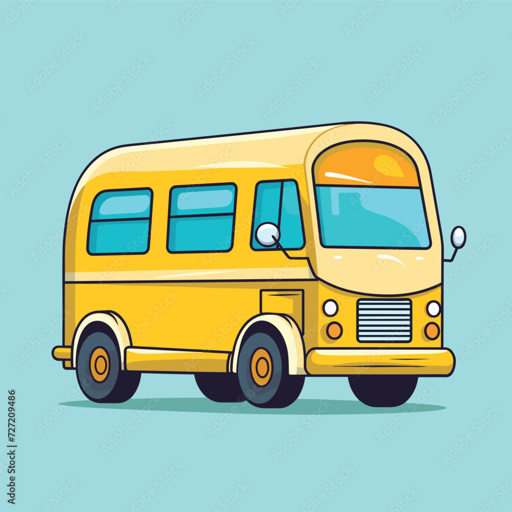 a mini and unique yellow school bus