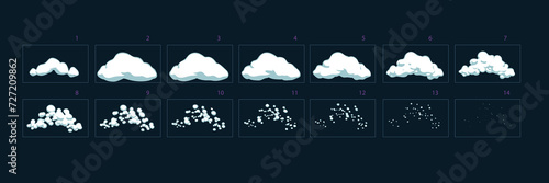 Burst effect animation . Sprite sheet of burst effect animation for games, cartoon or animation – Vector