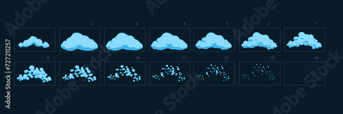 Burst effect animation . Sprite sheet of burst effect animation for games, cartoon or animation Vector