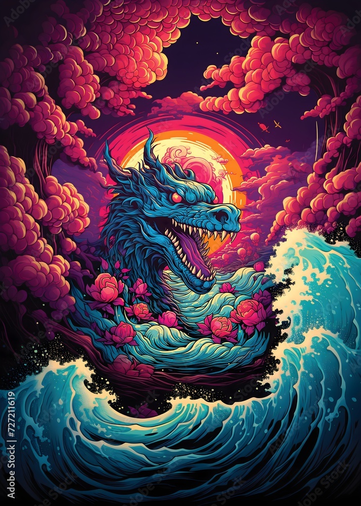 Fototapeta premium Ukiyo-e Dragon