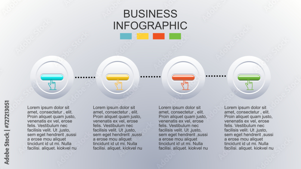 Vector infographic design template,4 steps infographic design,Modern style template,Vector illustration