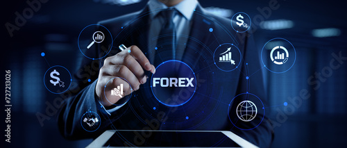 Forex currencies exchange stock market trading investment concept on screen.