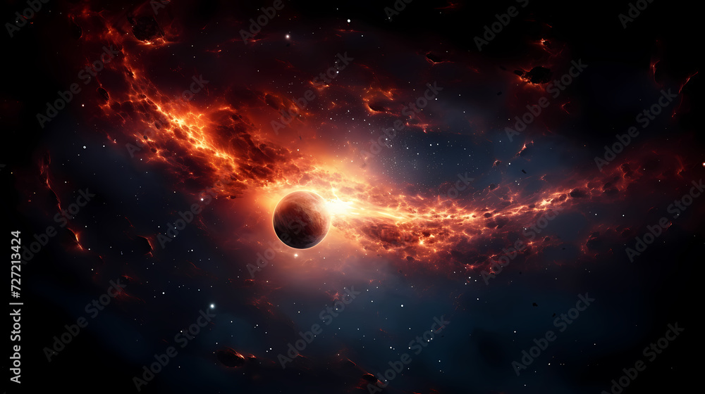 Obraz premium Space galaxy background, 3D illustration of nebulae in the universe