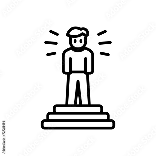 role model icon vector in line style