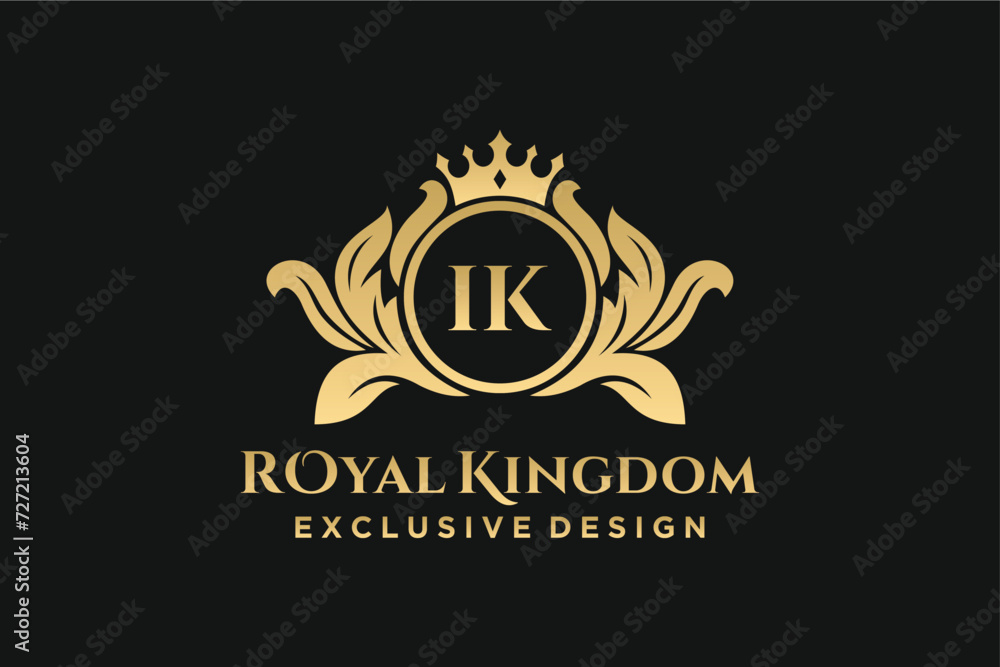 Letter IK template logo Luxury. Monogram alphabet . Beautiful royal initials letter.