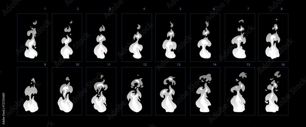 Smoke animation. Sprites sheet of smoke animation, Smoke burst effect animation.-vector Smoke animation. Sprites sheet of smoke animation, Smoke burst effect animation.-vector