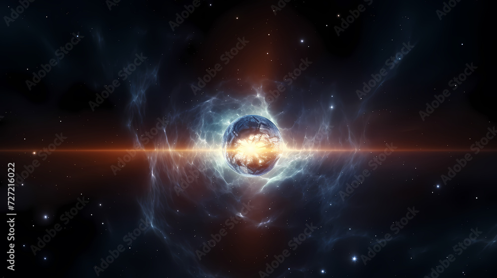 Obraz premium Space galaxy background, 3D illustration of nebulae in the universe