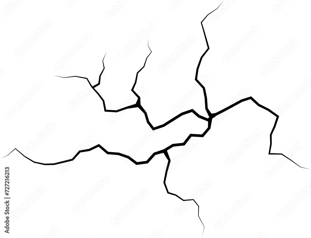 Black lightning bolt. Earth crack.Thunderstorm and lightning. Natural phenomena. Vector illustration Black lightning bolt. Earth crack.Thunderstorm and lightning. Natural phenomena. Vector illustration