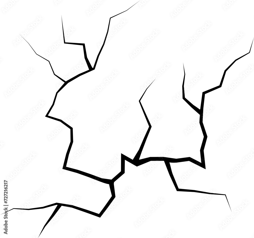 Black lightning bolt. Earth crack.Thunderstorm and lightning. Natural phenomena. Vector illustration Black lightning bolt. Earth crack.Thunderstorm and lightning. Natural phenomena. Vector illustration