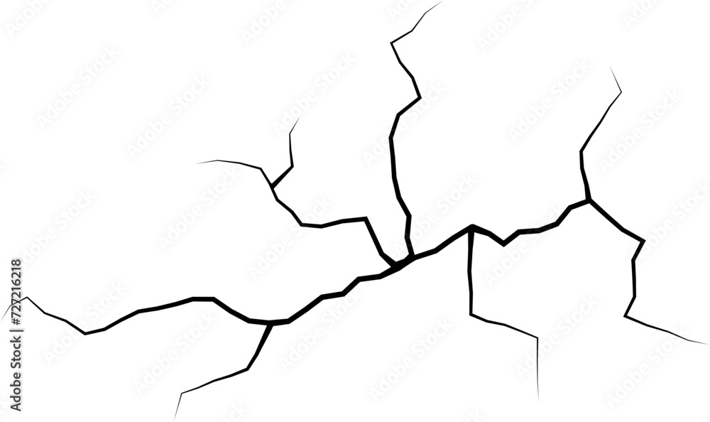 Black lightning bolt. Earth crack.Thunderstorm and lightning. Natural phenomena. Vector illustration Black lightning bolt. Earth crack.Thunderstorm and lightning. Natural phenomena. Vector illustration