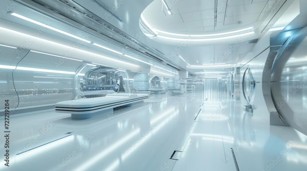 Obraz premium Clean modern white technology laboratory