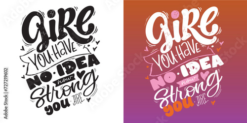 Cute hand drawn doodle lettering art postcard. 100% vector file.