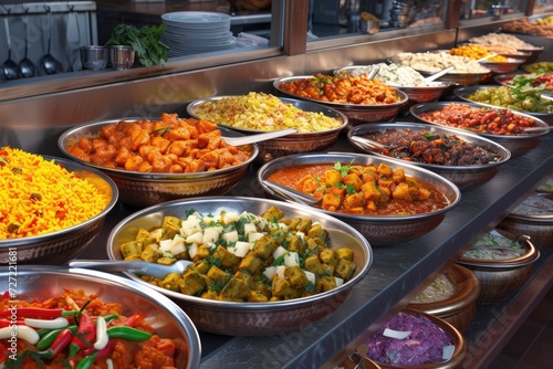 Oriental food   Indian takeaway at a Londons market