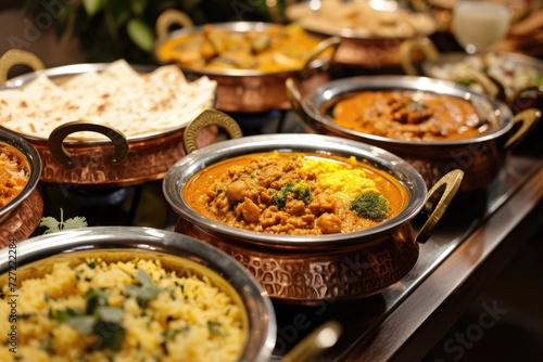 Various Indian dishes ready to eat