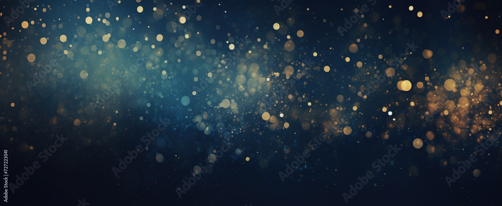 Abstract Glitter Lights Background: Blue, Gold, and Black. Defocused. BannerBackground, Abstract, Glitter lights, Blue, Gold, Black, Defocused, Banner