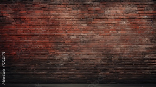 large red brick wall texture  in dark background