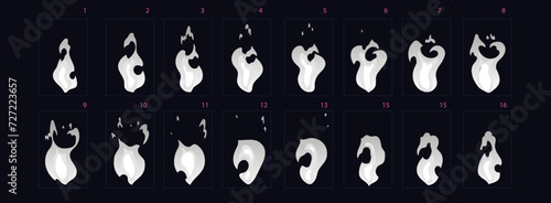 Smoke explosion animation effect. Animation Sprite sheet for games, cartoon or animation. vector style animation.-vector