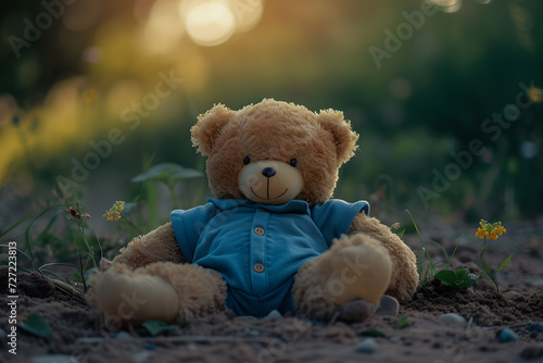 Solitary Stuffed Companion Amidst Vibrant Meadows © Ilugram
