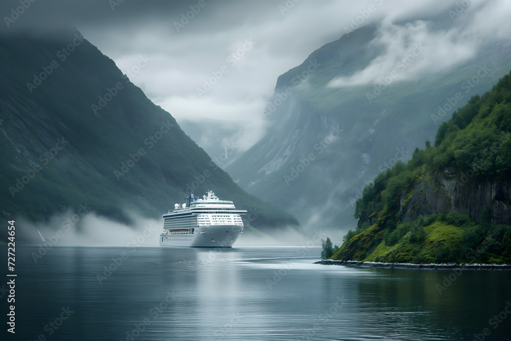 Majestic Voyage: A Spectacular Cruise Ship Embarks on a Serene Journey