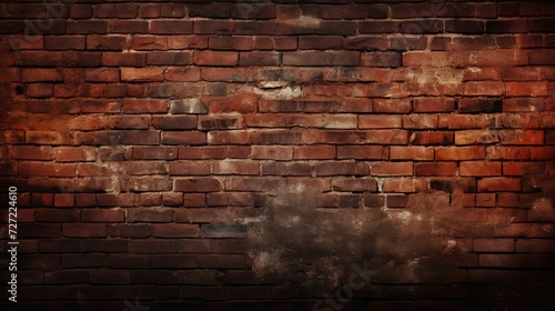 large red brick wall texture in dark background