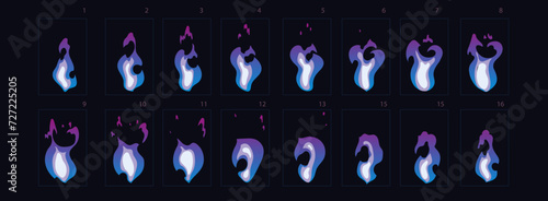 Fire explosion sprite sheet. Firework explode effect for animation, sprite sheet for game, cartoon or animation burst explosion.-vector