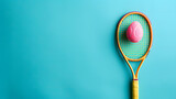 Pink Ball on Tennis Racket