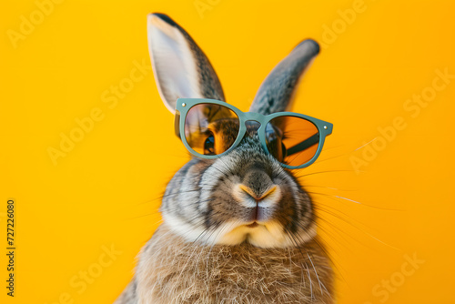 Easter Bunny, Holiday Season, Cool Easter, Easter Bunny against pastel colored background, Bunny with Sunglasses